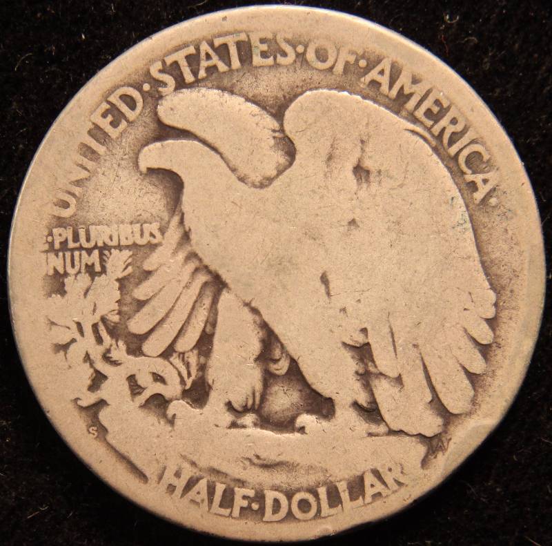 1917-S (REVERSE MINTMARK) WALKING LIBERTY SILVER HALF DOLLAR