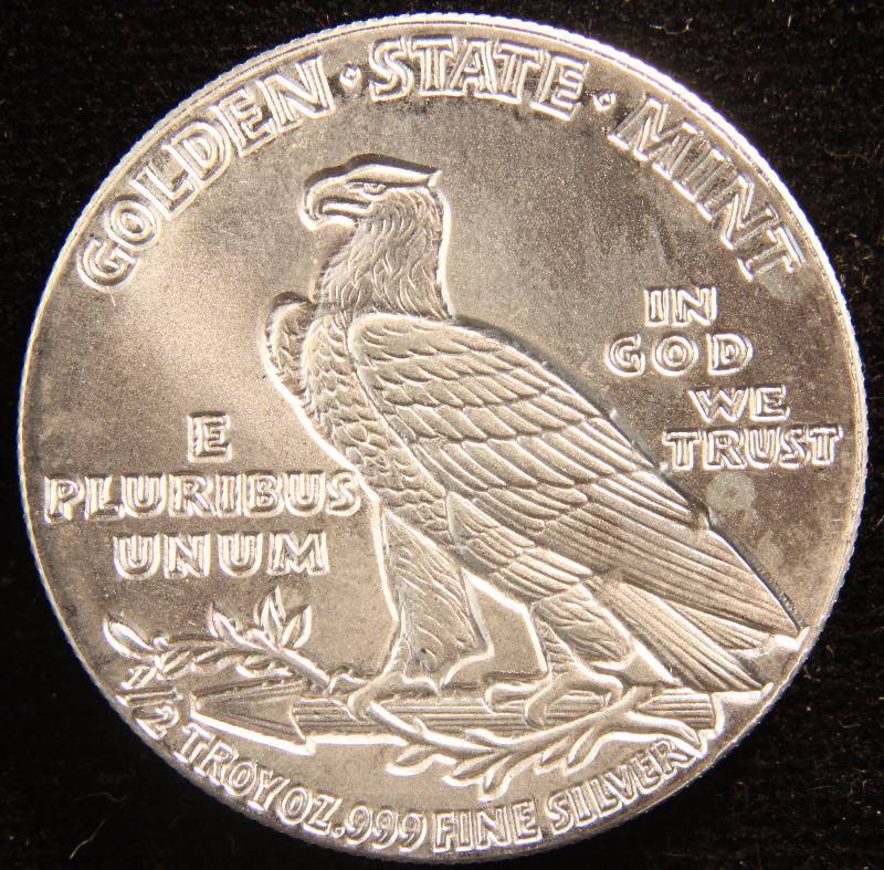 12 TROY OZ. .999 FINE SILVER INCUSE INDIAN DESIGN