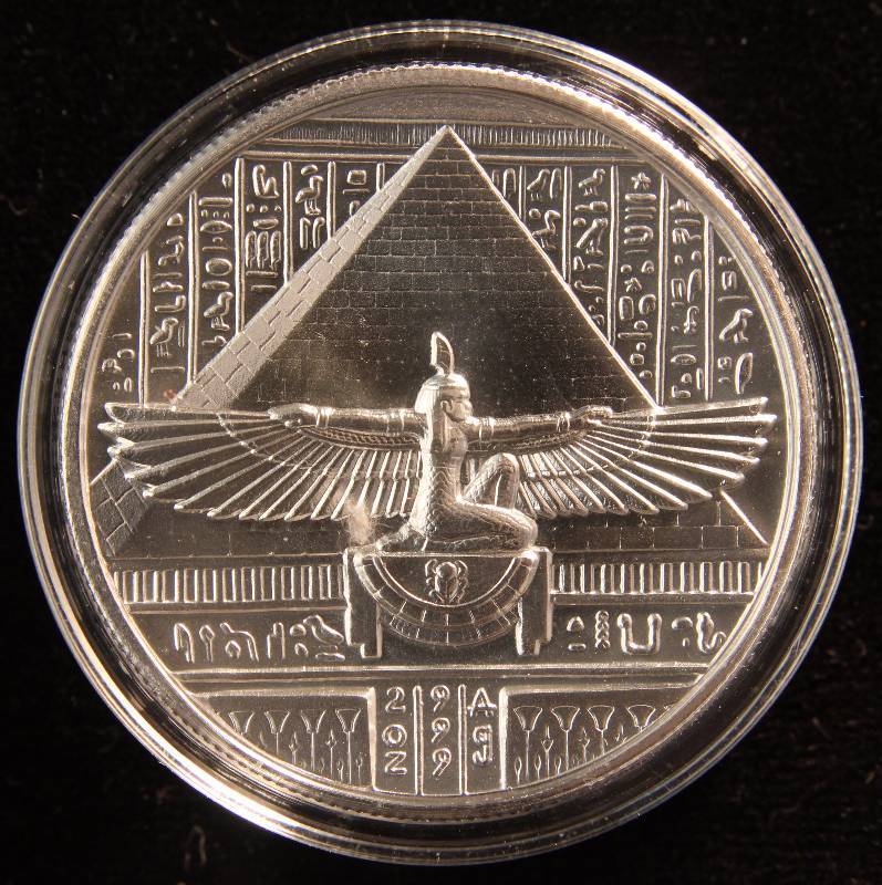 2 TROY OZ. .999 FINE SILVER EGYPTIAN GOD SERIES IN AIRTITE HOLDER