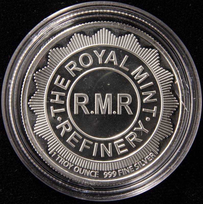 1 TROY OZ. .999 FINE SILVER ROYAL MINT REFINERY IN AIRTITE HOLDER