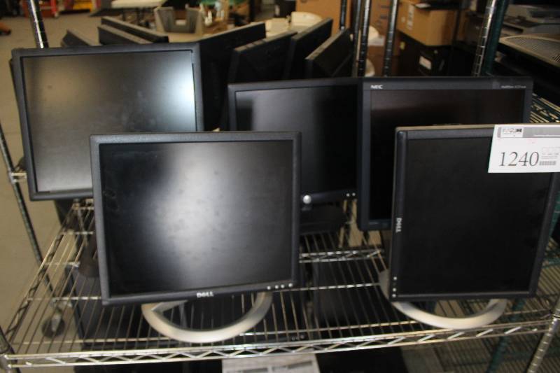 lot 1240 image: Lot of (5) Dell, NEC Computer Monitors