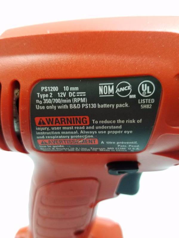 Black and Decker PS1200 12V Type 2 Cordless Drill with Battery