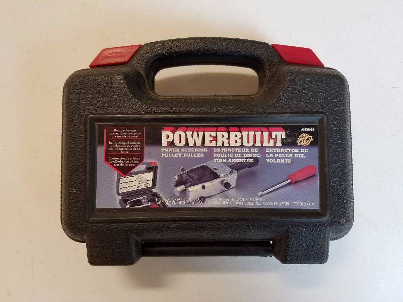 lot 239 image: Powerbuilt Power Steering Pulley Puller Kit with Accessories in Original Hard Carry Case GREAT CONDITION