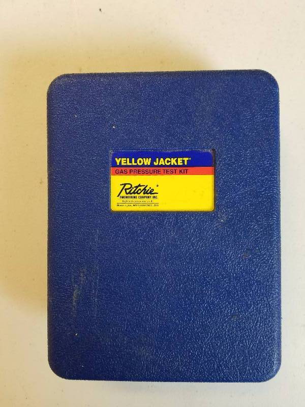 lot 240 image: Ritchie Yellow Jacket Gas Pressure Test Kit with Original Hard Case GOOD WORKING CONDITION
