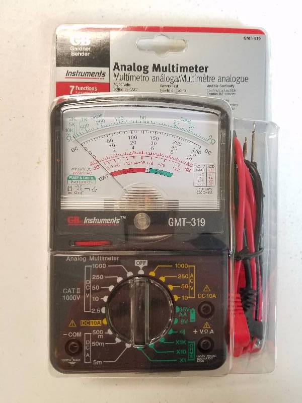 lot 247 image: NEW Gardner Bender GMT-319 Multitester Analog 19 Ranges 7 Functions in Original Packaging BRAND NEW CONDITION