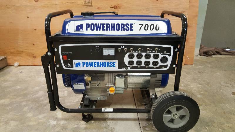 lot 263 image: Powerhorse 7000 Watt 5500 Rated Watt Portable Generator 420 cc OHV Engine 6.6 Gallon 10 Outlets EXCELLENT WORKING CONDITION