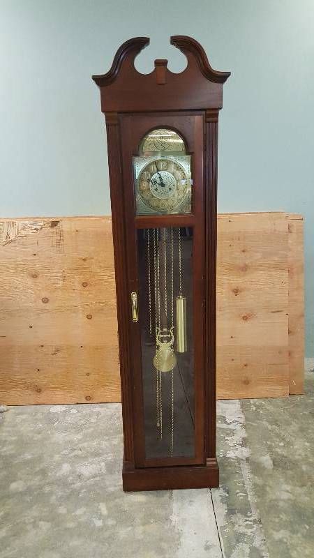 lot 275 image: Ridgeway 5112 Anch  FP Finish HF Movement Dial DB Setup 102791 Grandfather Clock GREAT WORKING CONDITION