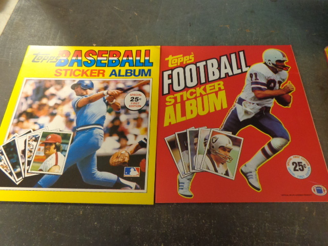 Topps Football and Baseball sticker albums