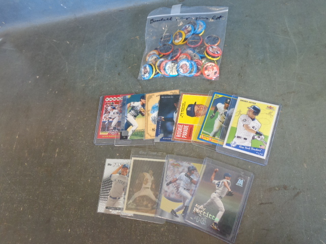 Player pins and yankee cards