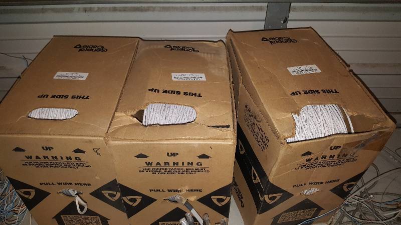 lot 39 image: 3 boxes and misc wire 4prx24 awg cat-5 utp