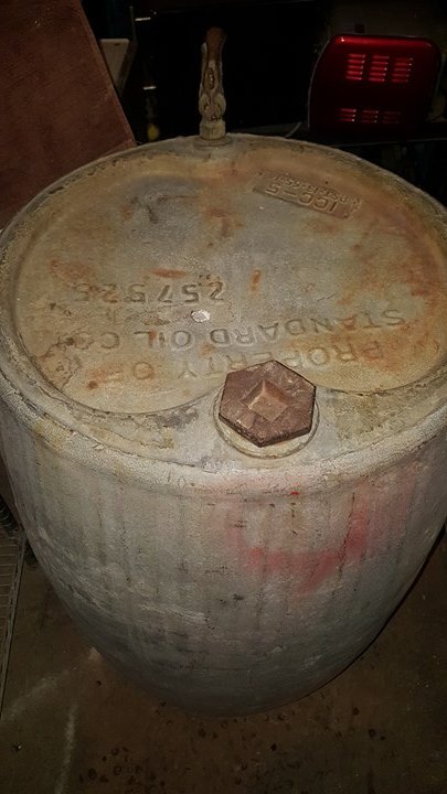 lot 2 image: Standard Oil Co. ANTIQUE 56 GALLON DRUM