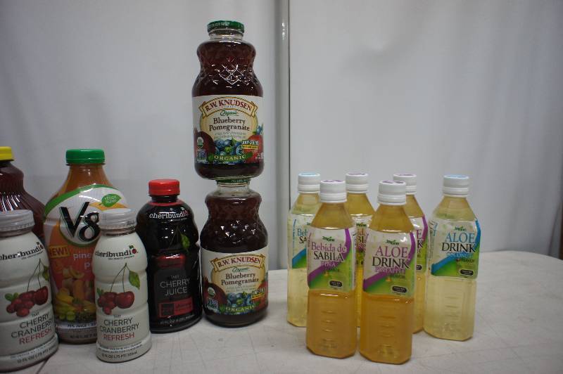 Lot of 22 Assorted Bottles of Juice - All Items Expired In 2016 -