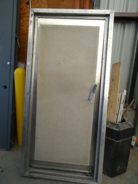 lot 78 image: Aluminum framed door with casing. 4...