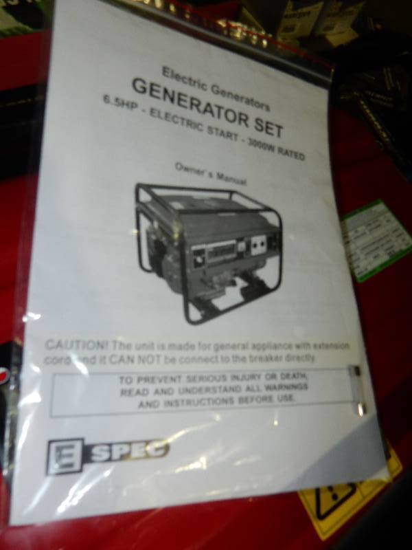 lot 8 image: 3800 Power Generator NEW in Box.. May need a power boost to get started.  Electric Start and Pull Start