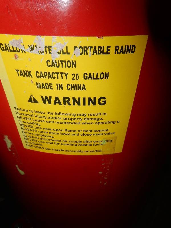 lot 9 image: 20 Gallon Tank.. This was used in a Oil feed system.. Tank only.. Has Brass regulator valve and out drain pipe
