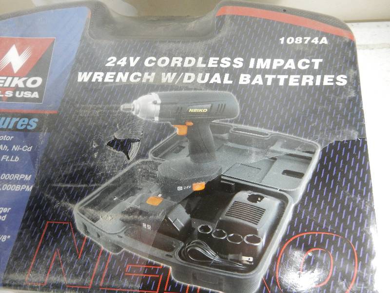 lot 13 image: 24V Cordless Impact Wrench wDual Batteries