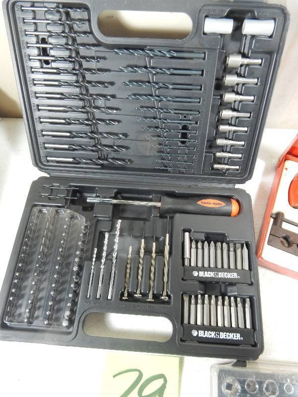lot 29 image: 120 Piece Black and Decker Home Project kit Flaring Kit Socket Set