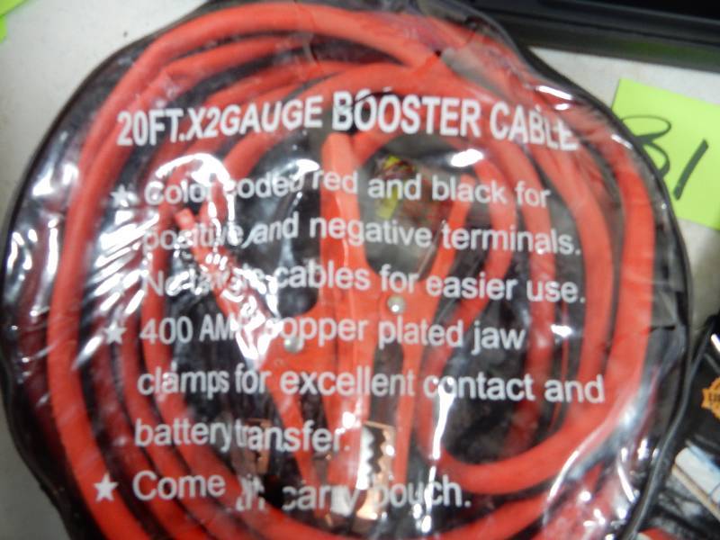 lot 31 image: PROVISION, See it Fix it 20 ft Jumper Cables, Powerbuilt, 14 Piece Metric Socket set, 38 in drive