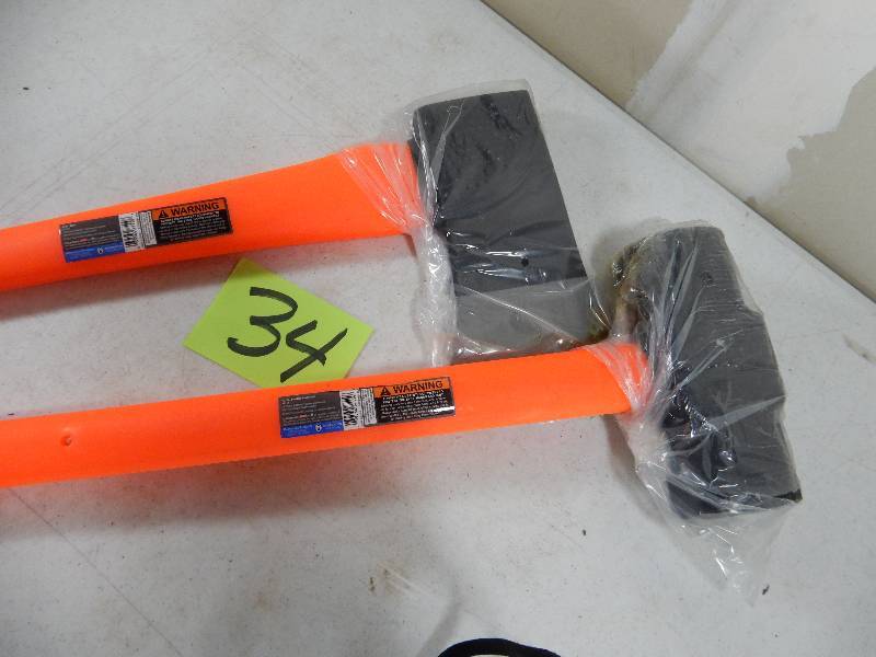 lot 34 image: Coleman, 6 lb Axe, 12 lb sledge hammer