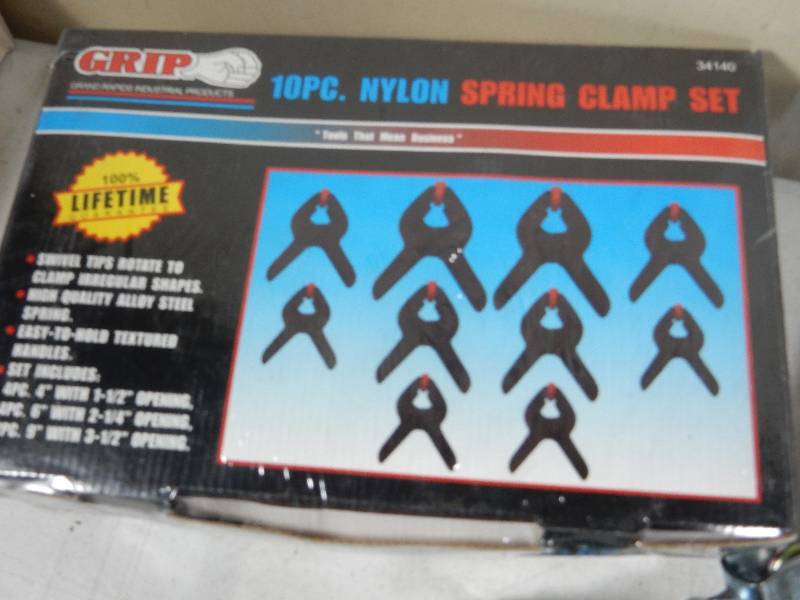 lot 37 image: 1, 10 piece Spring clamp set 1 Come a Long 19 piece 12 in Dr Penta Metric Socket set