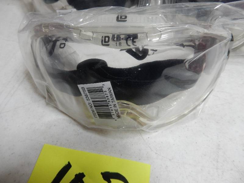 lot 102 image: 5 pair of protective glasses 2  containers of 5pc adjustable belt elastic cord with steel core hooks