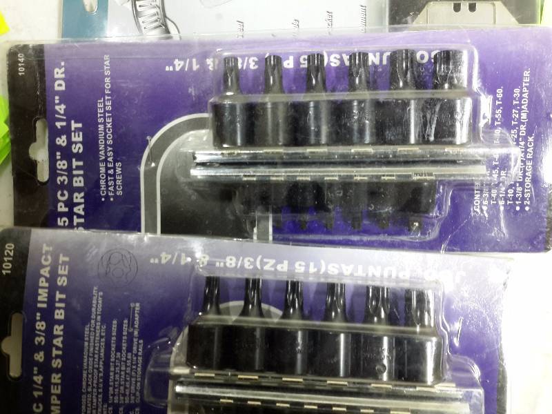 lot 53 image: 2 Wrench Sets as pictured Screwdriver Set 2, Star bit sets Linoleum knife