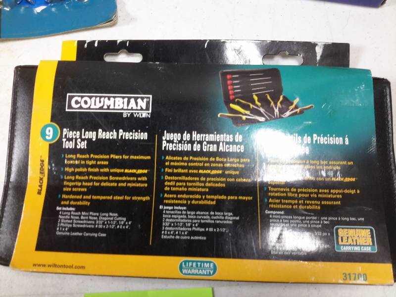lot 83 image: 9 piece Long Reach Precision Tool set 8 PC Cobalt (LIKE) Silver and Deming Drill bit set 3 piece flare nut wrench set