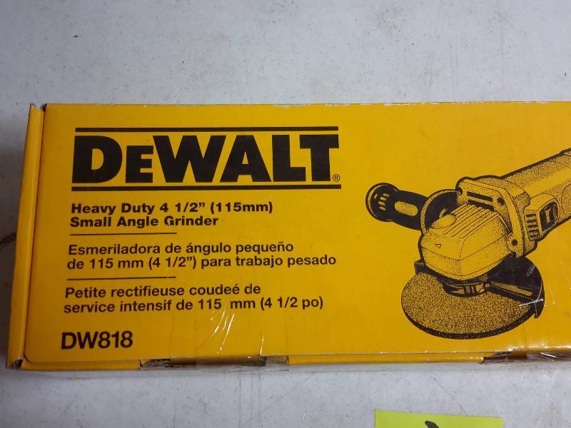 lot 100 image: DEWALT, 4 12 in Angle Grinder (new in box)