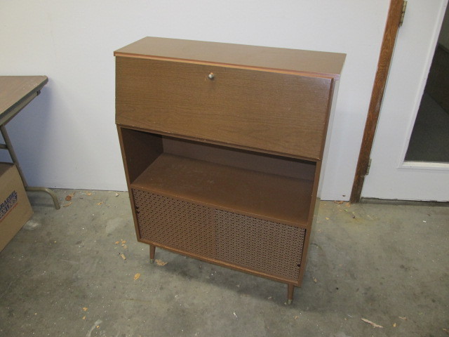 lot 4 image: Mid Century Drop Front Cabinet