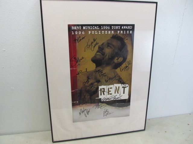 lot 46 image: Orig Cast Signed RENT Broadway Musical Poster