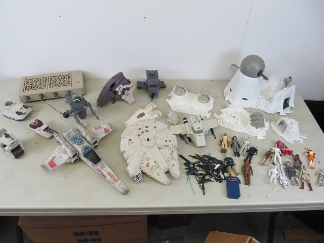 lot 52 image: Large Lot of Vintage Star Wars Vehicles Figures etc