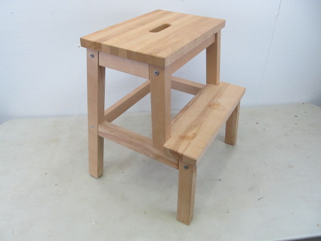 lot 55 image: Mint Condition Solid Wood Step Stool