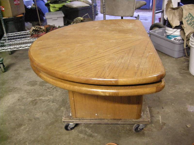 Unusual Oak Swivel Table
