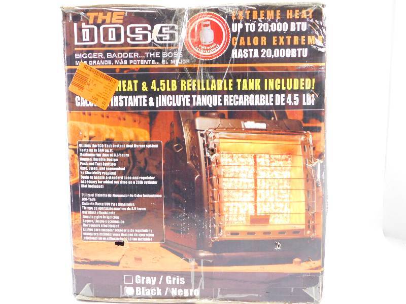 lot 9 image: The Boss Portable Infrared Heater with Filled 4.5 lb Tank - 20,000 BTUs