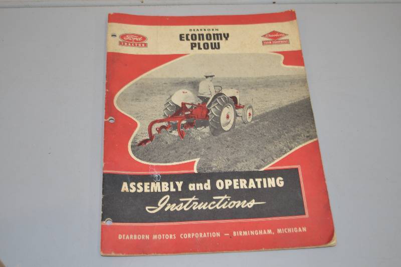 lot 3 image: Vintage Ford Economy Plow Manual