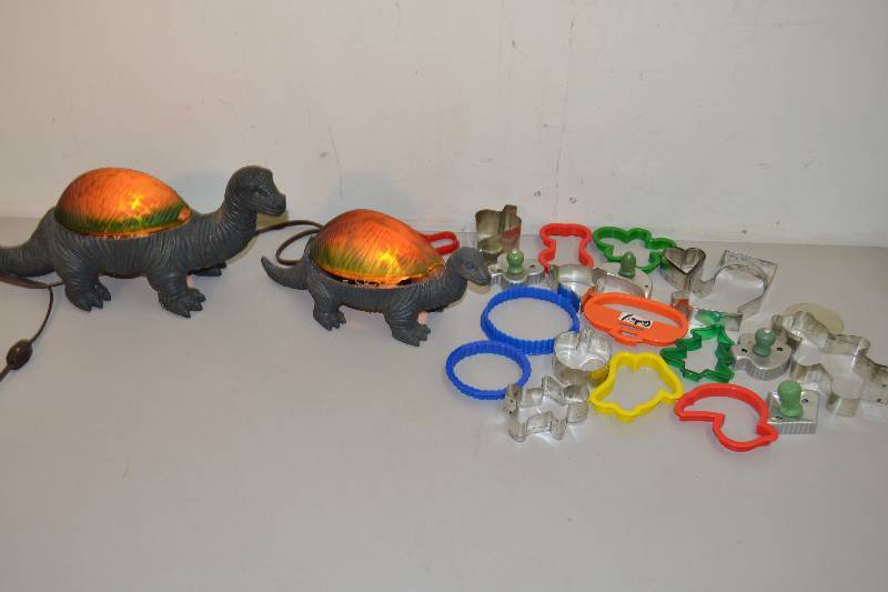 lot 31 image: Dinosaur Lamps, Cookie Cutters