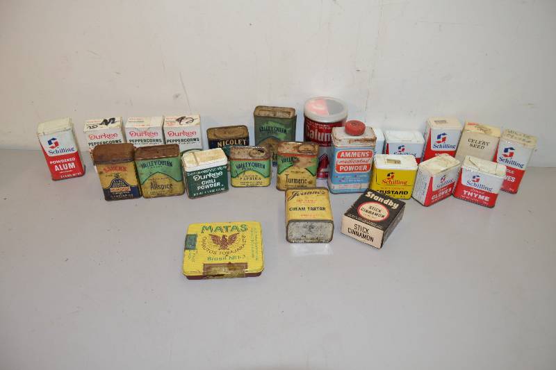 lot 37 image: Vintage Seasoning Tins