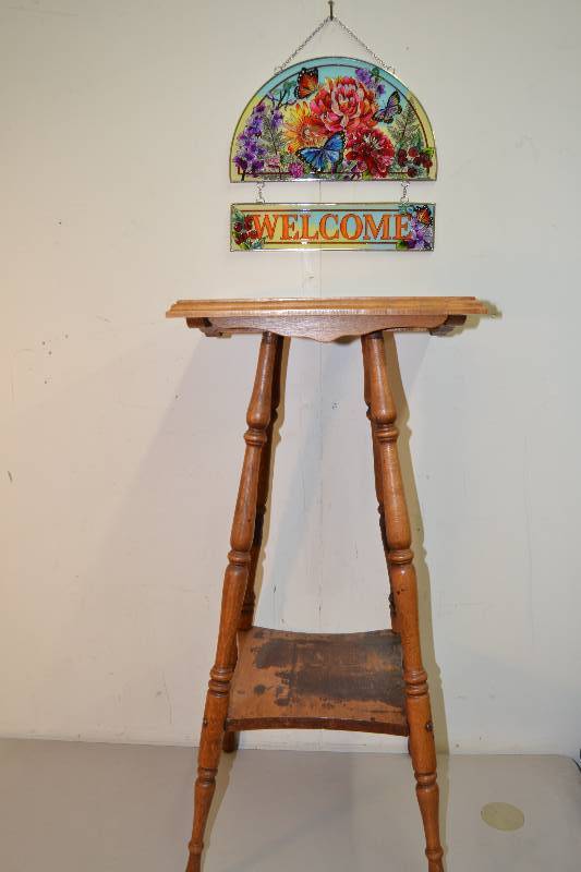 lot 65 image: Plant Stand, Stain Glass