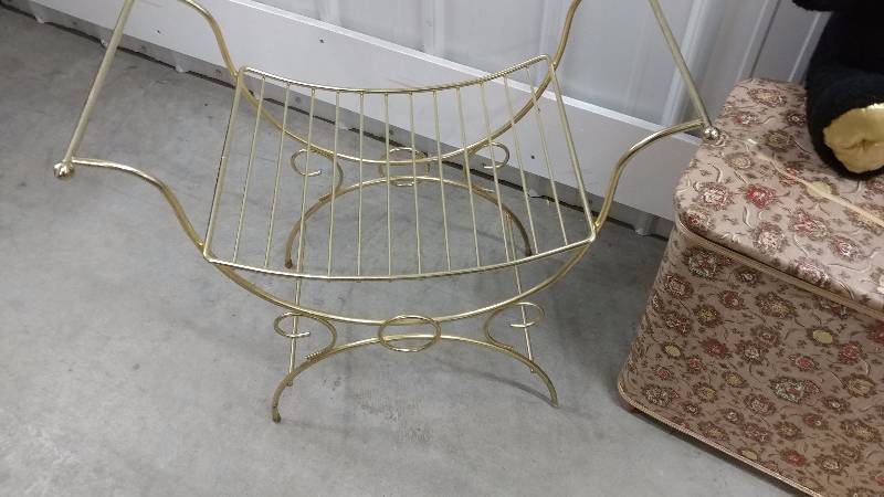 Vintage Hamper, Teddy Bears and Brass Holder