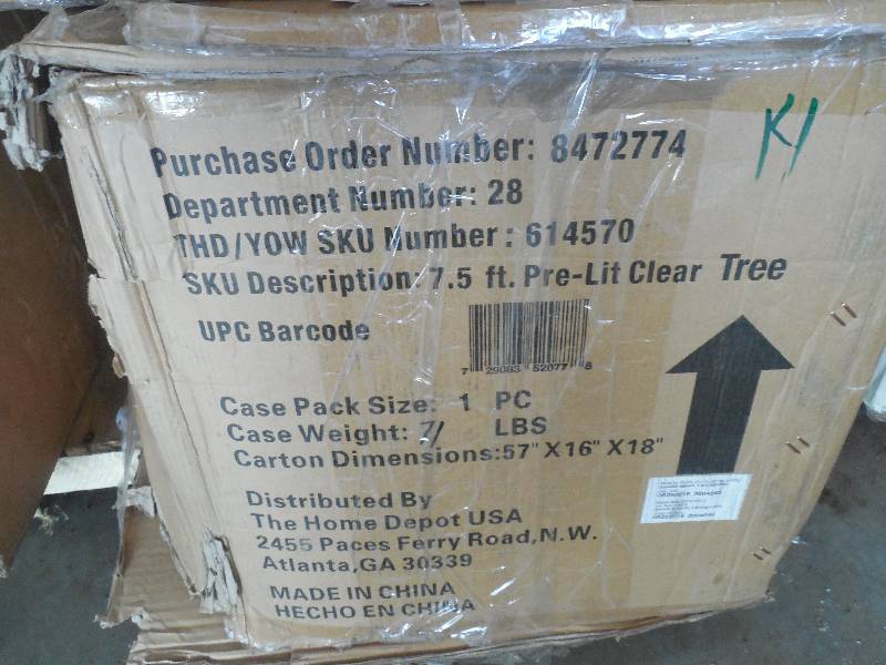 lot 14 image: 7.5 ft. FEEL-REAL Downswept Douglas Fir Artificial Christmas Tree with 1000 Clear Lights