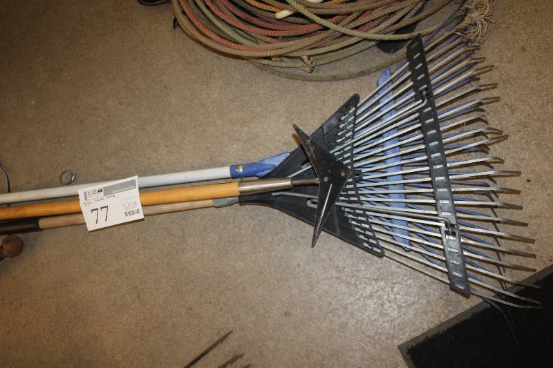 lot 77 image: Lot of (3) Lawn Rakes