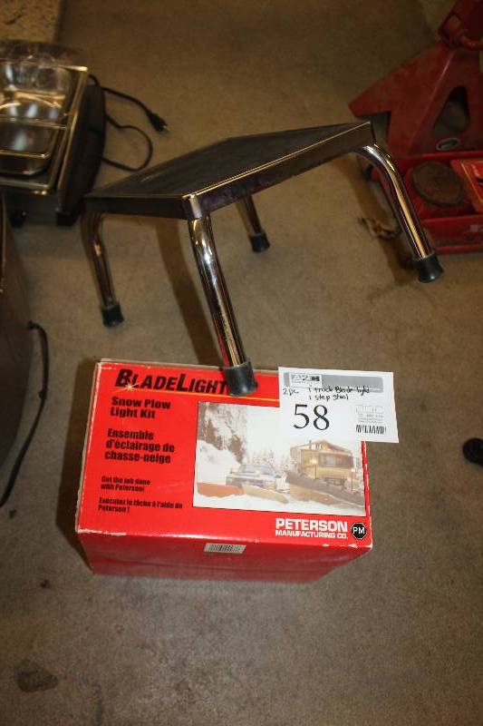 lot 58 image: Lot of (2) Includes 1) Truck Blade Light Snow Plow Light Kit AND 1) Step Stool