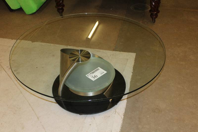 lot 36 image: Glass Top Table