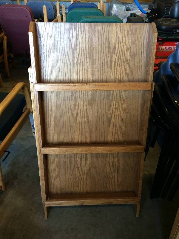 lot 29 image: Vintage Ebsco Industries Wood Merchandising Magazine Display Stand