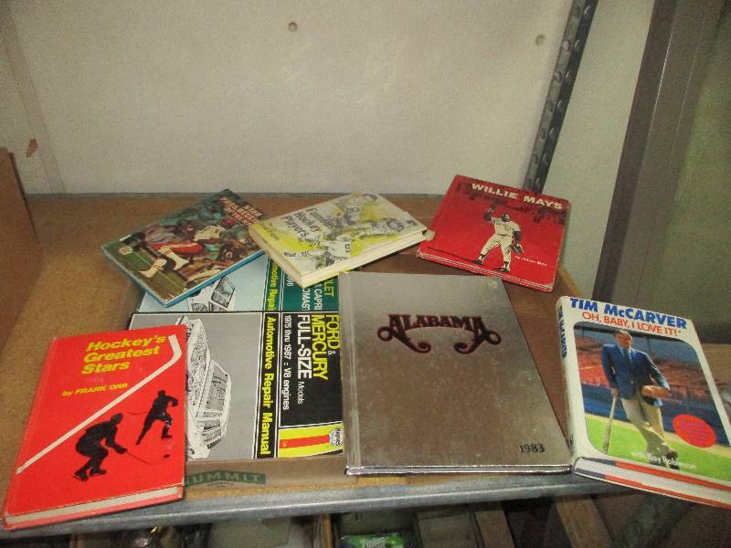 sports books and 2 Haynes repair manual