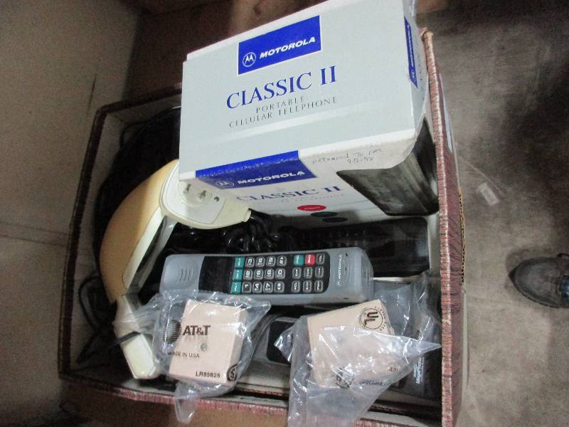 box of old cell phones