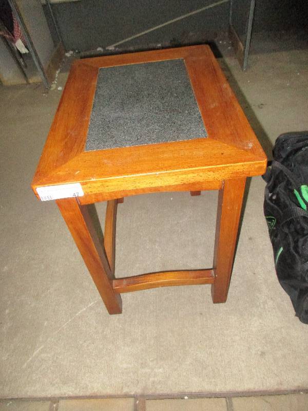 nice end table w marble inlay