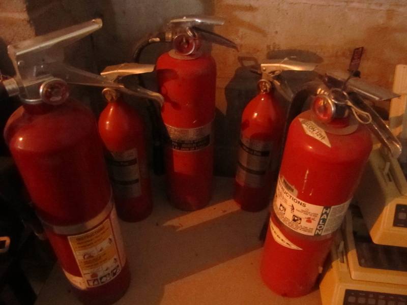Lot of fire extinguishers...