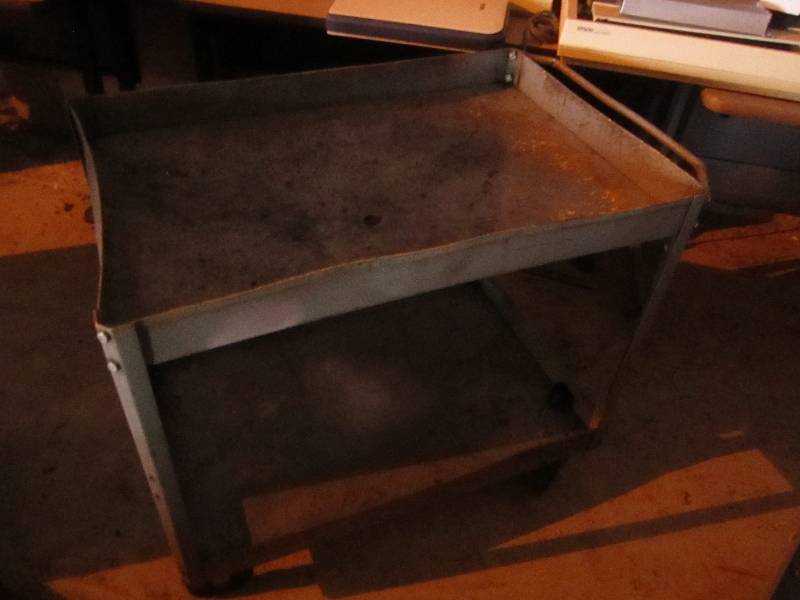 Metal cart on wheels, 2 x 3 feet...