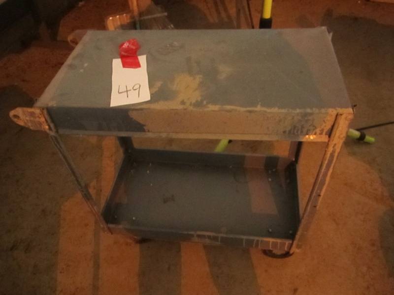 Metal cart on wheels...